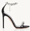 Elegant Women Love Link Sandals Shoes Crystal-embellished Straps Stiletto Heels Perfect Lady Gladiator Sandalias Party Wedding Bridal Sexy Pumps EU35-43