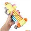 Dog Toys Chews Cute Pet Dog Cat Plush Squeak Sound Toys Funny Fleece Durability Chew Molar Toy Fit For All Pets Elephant Duck Pig Dr Dhw3T