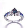 결혼 반지 특별 후작 모양 반짝 이는 보라색 CZ 프롱 설정 여성을위한 패션 칵테일 파티 크기 6-10 도매 대량 대량