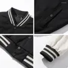 Men's Jackets Men's Baseball Jacket Casual Sleeve Patchwork 2022 Autumn School Uniform Coats Buttons Tracksuit High Quality