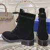 Bottes de cheville de mode d'hiver pour femmes 2022 Designer de luxe Chaussures ￩l￩gantes en cuir authentique rond Toe Blcok talon