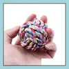 Dog Toys Chews Dog Toys Puppy Chew Teething Cotton Rope Knot Teeth Cleaning Pet Playing Ball Outdoor Training Interactive Toy Drop D Dh0Pl