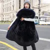 Kvinnor Down Parkas Hifashion Winter Jacka Women Parka Long Coat Wool Liner Hooded Parkas Slim With Fur Collar Warm Snow Wear Padded kläder 220914