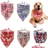 Abbigliamento per cani Pet Dog Grooming Product Stile giapponese Bandana Sciarpa Colorf Flower Bavaglini Accessori Drop Delivery 2021 Home Garden Suppli Dhe72