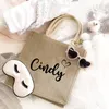 Geschenkwikkeling Gepersonaliseerde strand Jute Tote Bag Herbruikbaar winkelen Opslag Handtas Burlap Bag Aangepaste bruiloftsfeest Decoratie Bruidsmeisje Geschenken 220913