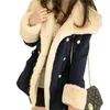 Vestes pour femmes Automne et hiver pour femmes Casual Solid Slim Épais Double boutonnage College Wind Femme Coton Manteaux S-2XL 220915