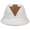 Stingy Brim Hats Appa Bucket Hat Lamb Wool Winter Warm Fishing Caps Faux p￤ls symbol tryckt hink hatt m￤n kvinnor platt topp 220913