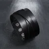 Punk Cross Leather Bangle Cuff -knapp Justerbar armband Wristand för män Kvinnor Fashion Jewelry Black