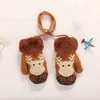 Kinder Fingerhandschuhe Weihnachten Kleinkind Baby Winter Thermo Cartoon Hirsch Samt gestrickt Lanyard Fäustlinge Handschuhe Junge Mädchen Kinder Kinder Outdoor Handschuhe 220914