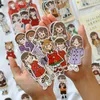 Geschenkwikkeling 20 stcs Cartoonstickers Karakters Dragen kostuums met scène Sticker Scrapbook Decoration Journal Diy Supplies