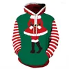 Hoodies voor dames print Kerstmis mannen vrouwen lange mouw o nek grappige vakantie casual sweatshirt winter santa oversize toppen pocket trui