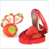 Fruitgroentegereedschap Creative Stberry Slicer fruit groentegereedschap snijcake decoratieve snijder keuken gadget accessoires mes dhpvn