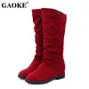 Boots Gaoke Spring Winter Women Shoes Botines Mujer 2022 Warm Woman Rubber Autumn Lady Low Heel Footwear