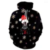 Hoodies voor dames print Kerstmis mannen vrouwen lange mouw o nek grappige vakantie casual sweatshirt winter santa oversize toppen pocket trui