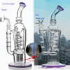 Verre à bobine congelable Bong Narguilés Tuyaux de fumée Fumée Cigarette Verre épais Bongs d'eau Plates-formes pétrolières avec joint de 14 mm