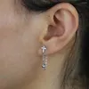 Stud Earrings 925 Sterling Silver Minimal Delicate Girl Women Jewelry Tassel Chain Tiny Bezel CZ Cross Earring