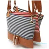 2022 new fashion Evening Bags JIAMEN Arrival Women Handbag PU Leather Tassel Stripe Shoulder Messenger Bag Casual Square Bolsa Feminina Crossbody top quality