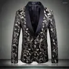 Men's Suits Male Blazer Luxury Three-dimensional Jacquard Fabric Prom Blazers Men Plus Size 5xl Slim Fit Nightclub And Party Mens