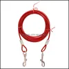 Hundhalsar Leases Double-Headed Dog Leases Anti-Bite Anti-Rust 2 I 1 L￤ngre st￥l j￤rnkedja Leash Pet 3 f￤rger Drop Delivery DHPFU