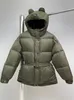 Womens Down Parkas, no início do inverno, as mulheres do baixo para baixo da moda de moda de urso de orelha de design de cinto com capuz com capuz para baixo da jaqueta 220914