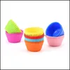 Cupcake 7Cm Sile Cupcake Mods Muffin Cases Non-Stick Heat Resistant Baking Molds Food Grade Candy Color Drop Delivery 2021 Home Garde Dh6P0