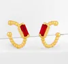 Smycken örhängen kubik zirkoniumstart läppar guldfärg cz kristallörklipp öronklippörhängen för kvinnliga smycken 34U