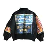 Women's Jackets Spring Women Windbreaker Coat Patch Designs Harajuku Loose Bomber Streetwear Casual Basic Oversize Short 220913