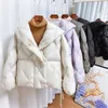 Women's Down Parkas Winter Fashion 90% White Duck Short Jacket Women Thick Warm Loose Type Hooded Diamond Puffer Coat Outwear 220915