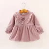 Fille robes Cash limitée dans le temps Promotion solide dos 2022 Ins filles automne robe Flare manches enfants pour bébé vêtements Mini