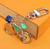 Designer Trend Mint Green Bicycle Nyckelringar Högkvalitativ Metal Bike Bike Bag Decoration Pendant Keychains Par Presents Keychain