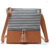 2022 new fashion Evening Bags JIAMEN Arrival Women Handbag PU Leather Tassel Stripe Shoulder Messenger Bag Casual Square Bolsa Feminina Crossbody top quality