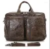 Briefcases Men's Genuine Leather Shoulder Bag Messenger Travel Laptop Men Male Document Business Briefcase