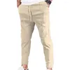 Calça masculina Fabulosa Cargo Men lazer Autumn Solid Color Prawstring Cintura elástica Troushers finas para desgaste diário