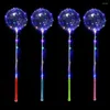 Party Decoration 5/10 PACKS LED Light Up Bobo Balloons F￤rgglada 3 niv￥er blinkande handtag 20 tum Bubbleballong 70 cm Stick Birthday Decor