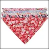 Abbigliamento per cani Pet Dog Grooming Product Stile giapponese Bandana Sciarpa Colorf Flower Bavaglini Accessori Drop Delivery 2021 Home Garden Suppli Dhe72