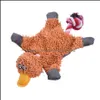 Giocattoli per cani da masticare Pet Dog Squeaky Toy Durable Cute Mop Duck Making Sound Plush Puppy Giocattoli da masticare Addestramento Dentizione per cani di taglia piccola e media Dh3Fe