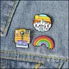 Spille Spille Arcobaleno Montagna Carino Piccolo Divertente Smalto Spille Spille Per Le Donne Demin Camicia Decorazione Spilla Pin Metallo Kawaii Distintivo Fashi Dhad0