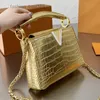 Avondtassen Mini Handtas Kleur Schilderij Schoudertas Crossbody Tassen Alligator Lederen Tote Brief Ketting Portemonnee Portemonnee Interieur Slot Pocket