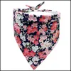 Abbigliamento per cani Pet Dog Grooming Product Stile giapponese Bandana Sciarpa Colorf Flower Bavaglini Accessori Drop Delivery 2021 Home Garden Suppli Dhe72