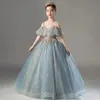 Nouvelle robe de fille de fleur princesse douce robe de soirée jupe tutu à volants pour les filles