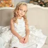 Mädchen Kleider Elfenbein Spitze Tüll Puffy Pincess Blume Ballkleid Baby Mädchen Geburtstag Hochzeit Party Kostüme Maßgeschneidert