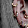 Boucles d'oreilles cerceau mode hiphop punk zircon oreille pour femmes middans de f￪te cor￩enne tendance 2022 bijoux eh983