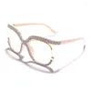 선글라스 2022 레트로 스퀘어 광학 안경 프레임 남성 여성 크리스탈 럭셔리 클리어 렌즈 안경 프레임 다이아몬드 안경
