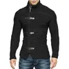 Chandails pour hommes extensible élégant fibre acrylique manteau ample casual couleur unie coupe ajustée pulls à col roulé 220914