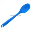 Spoons Cake Butter Spata Sile Spoon Mixing Spoons Long-Handled Cooking Utensils Tableware Kitchen Soup Mixer Tools Drop Delivery 2021 Dh2Mr