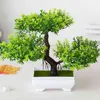 Faux Floral Greenery Piante di plastica artificiali Bonsai Piccolo vaso per alberi Pianta finta Fiore in salamoia Home Room Decorazione della tavola Ornamenti per la disposizione del giardino J220906