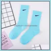 Shoe Parts Accessories Socks Socking Sports Sock Letter Breathable Cotton Calzino Jogging Basketball Football Embroidery Classic Fas Dhuvl