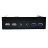 5,25 tums stationära PC -fodral Intern frontpanel USB Hub 2 Ports 3.0 och 2.0 med HD Audio Port 20 Pin Connector