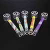 Colorful Pyrex Thick Glass Pipes Dry Herb Tobacco Filter Bowl Portable Removable Cigarette Smoking Holder Catcher Taster Bat One Hitter Handpipes Tube