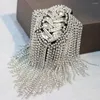 Spille Nappa lucida Spallina con strass Spilla Accessori per abbigliamento fatti a mano Gioielli per le spalle Spallina con catena di cristallo di moda